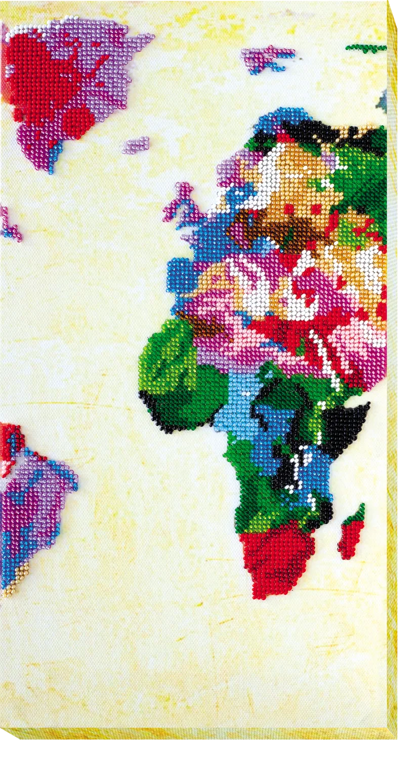 Bead Embroidery Kit Main Bead Embroidery Kit World map - 2