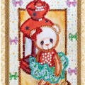 Postcards Bead Embroidery Kit Postcard bead embroidery kits Teddy bear - 1