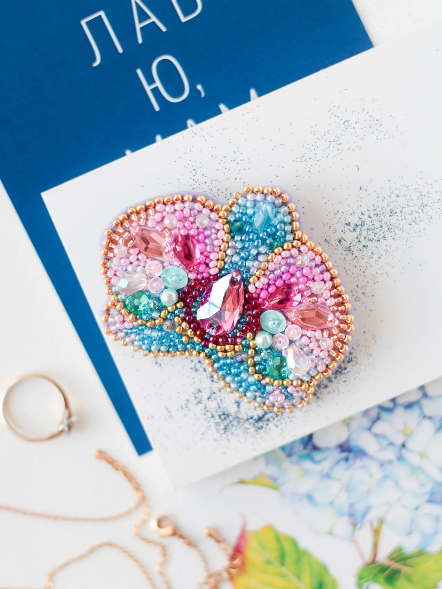 Brooch Embroidery Kit Decoration Orchid