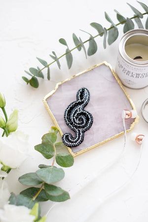 Brooch Embroidery Kit Decoration Treble clef