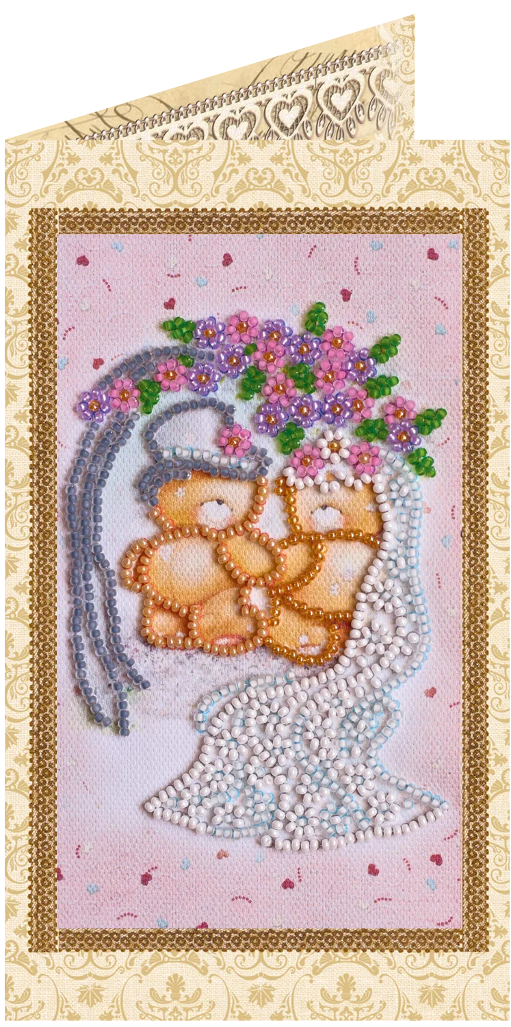 Postcards Bead Embroidery Kit Postcard bead embroidery kits Happy Wedding – 5