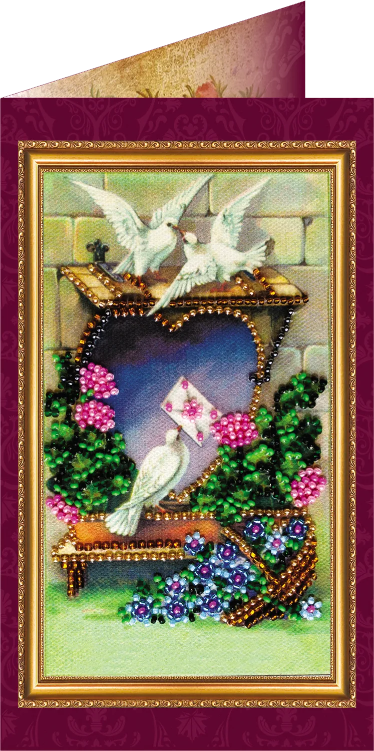 Postcards Bead Embroidery Kit Postcard Bead embroidery kit With love – 1