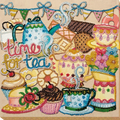 Bead Embroidery Kit Mid-sized bead embroidery kit Crazy tea party