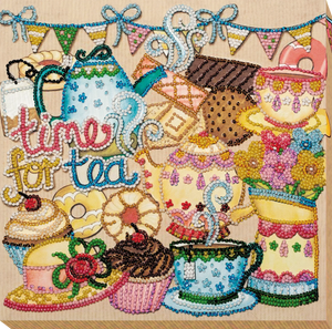 Bead Embroidery Kit Mid-sized bead embroidery kit Crazy tea party