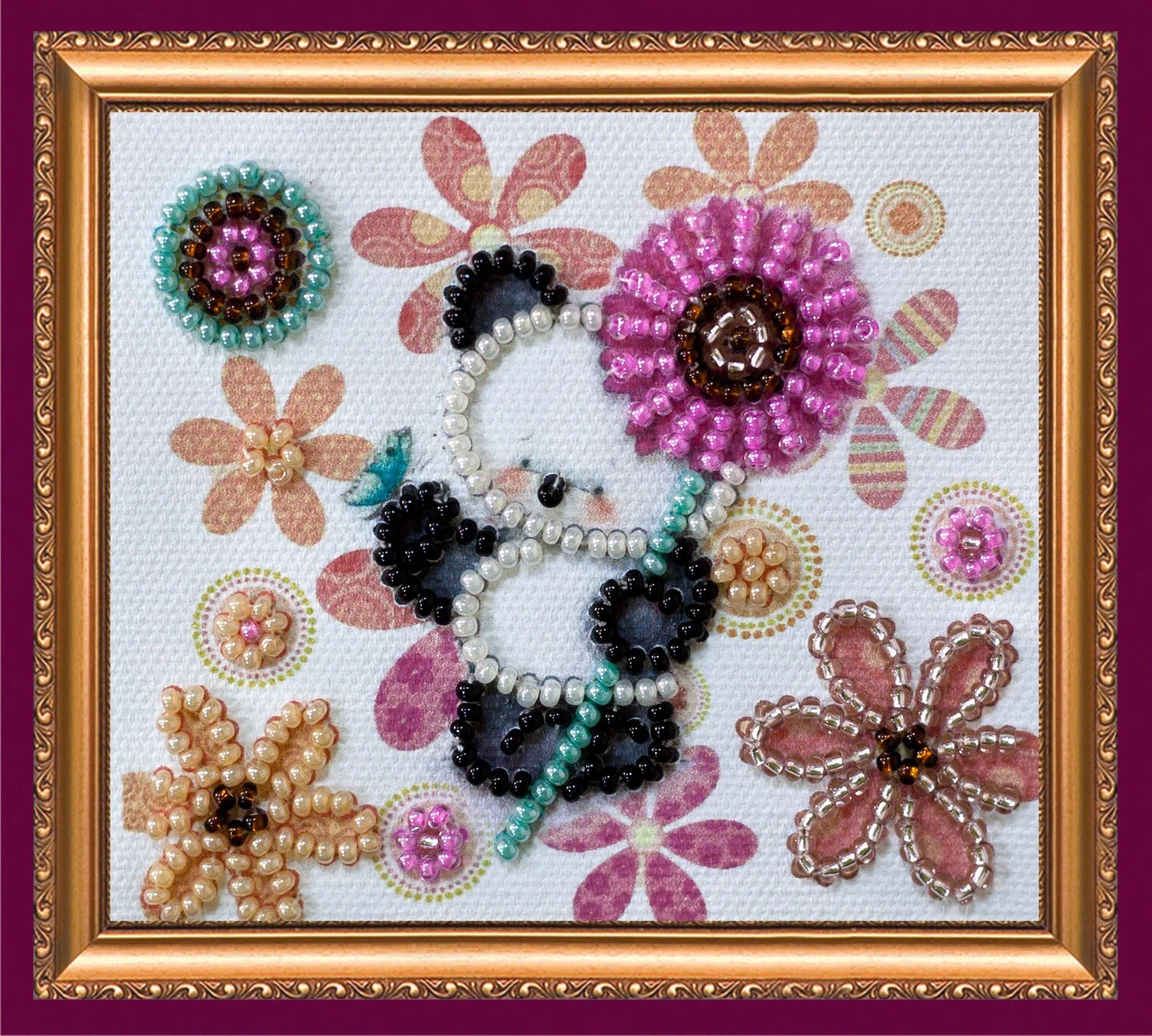 Magnets Bead Embroidery Kit Magnets Bead embroidery kit Bear and flowers