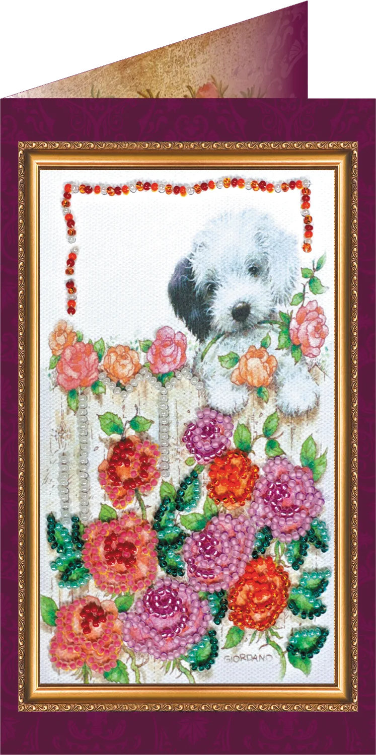 Postcards Bead Embroidery Kit Postcard Bead embroidery kit Miss you – 1