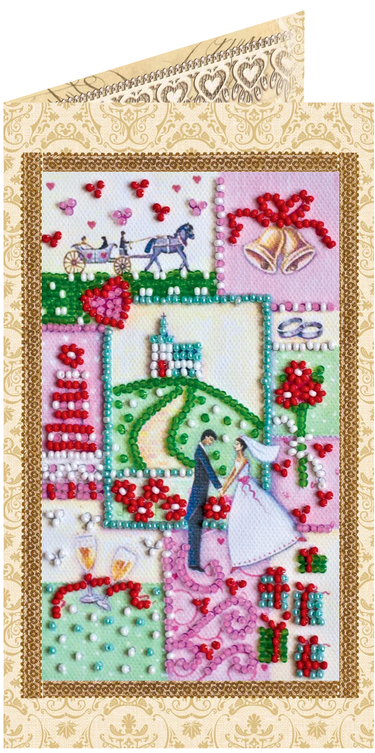 Postcards Bead Embroidery Kit Happy Wedding – 6