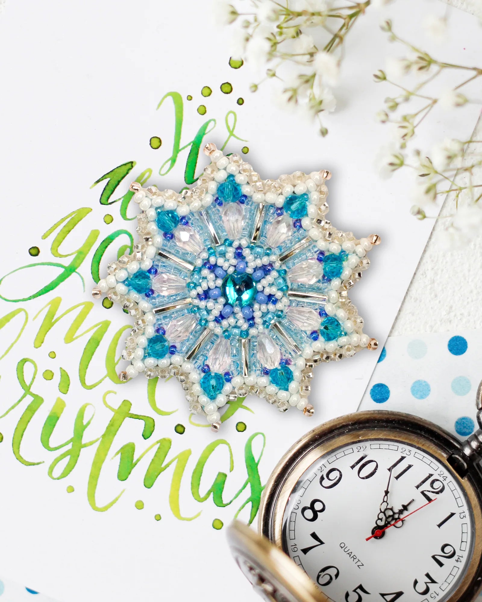 Brooch Embroidery Kit Decoration Snowflake little