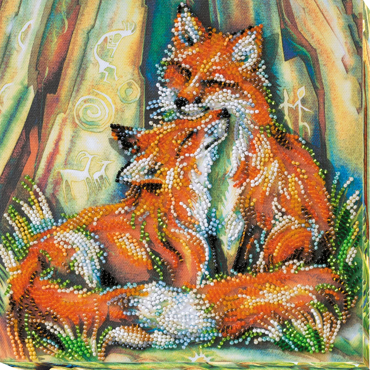 Bead Embroidery Kit Mid-sized bead embroidery kit Small foxes