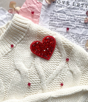 Brooch Embroidery Kit Decoration Little heart (Decoration)