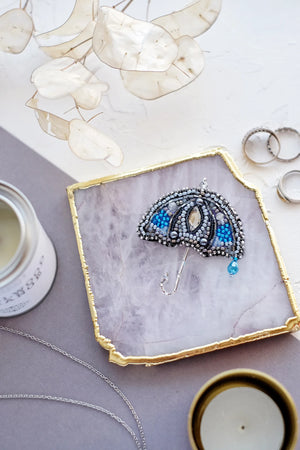 Brooch Embroidery Kit Decoration Summer rain