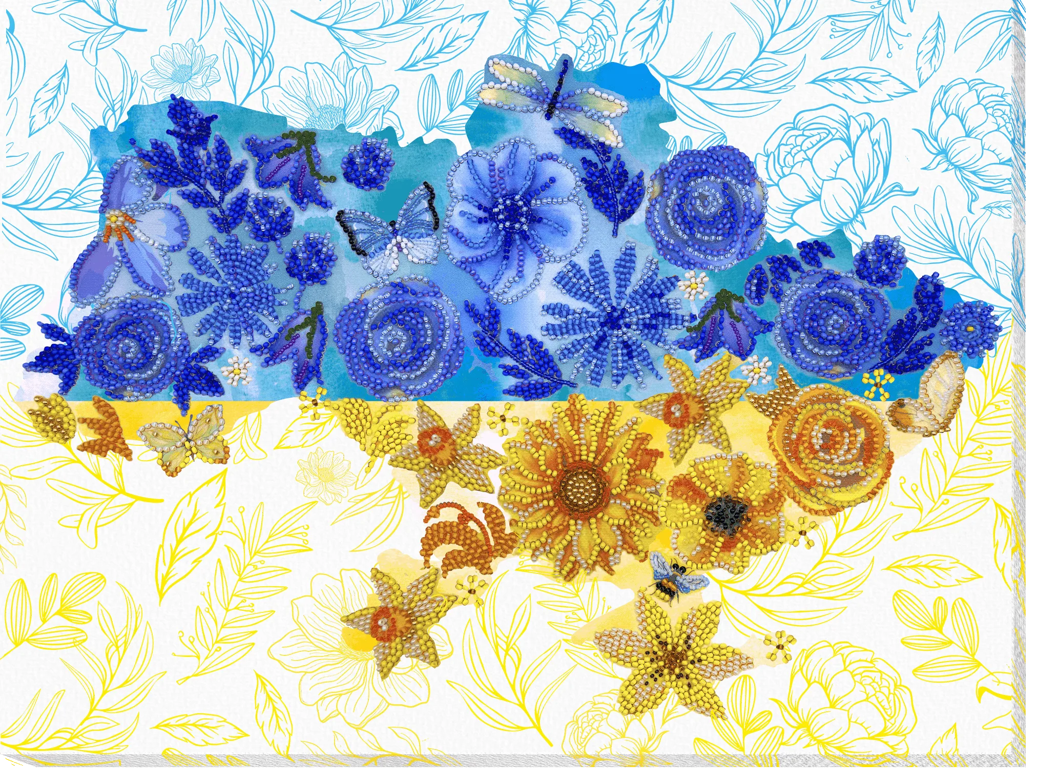 Bead Embroidery Kit Main Bead Embroidery Kit Blooming earth