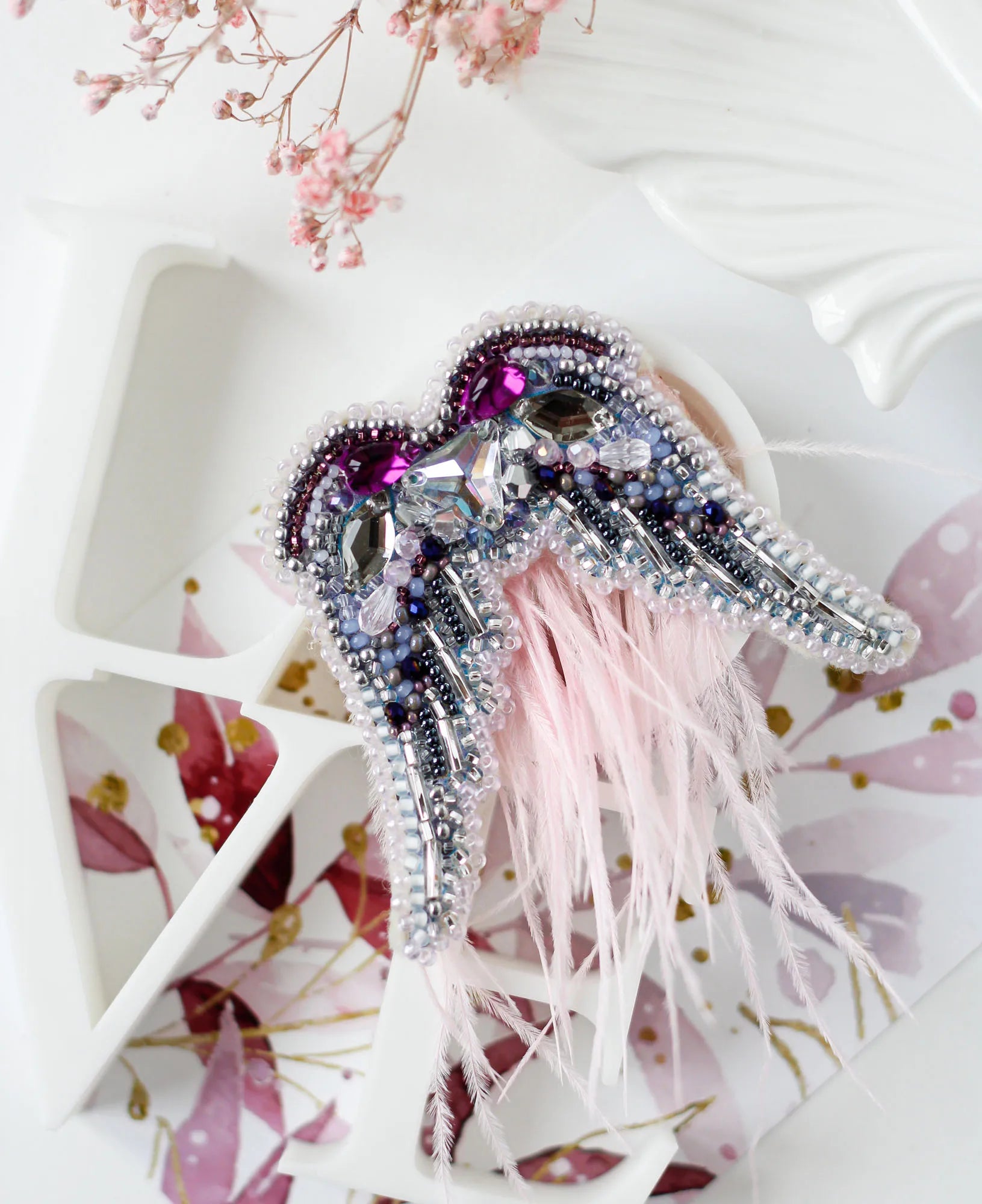 Brooch Embroidery Kit Decoration Wing