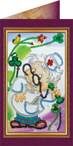 Postcards Bead Embroidery Kit Postcard Bead embroidery kit Best doctor – 1