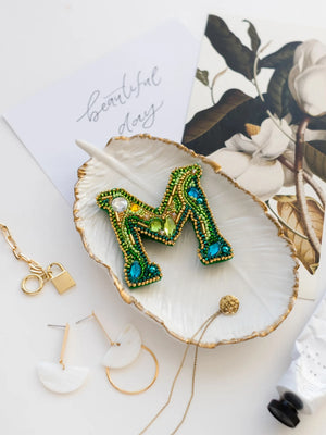 Brooch Embroidery Kit Decoration Letter "M"