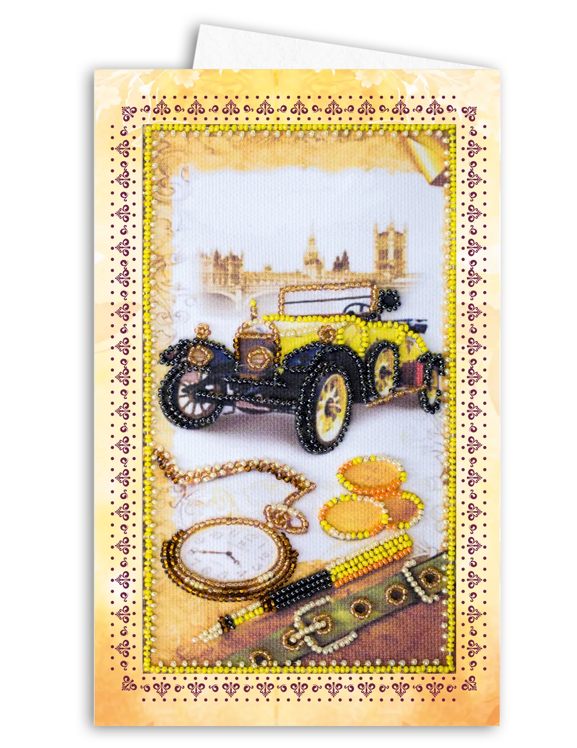 Postcards Bead Embroidery Kit Postcard-envelope for microbead embroidery London style