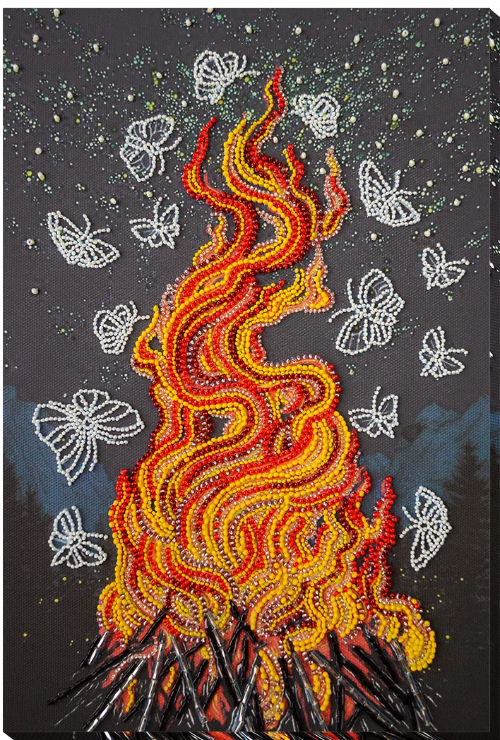 Bead Embroidery Kit Main Bead Embroidery Kit Dancing around the campfire