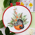 Cross Stitch Kit Cross-stitch kits And in the basket is a cat