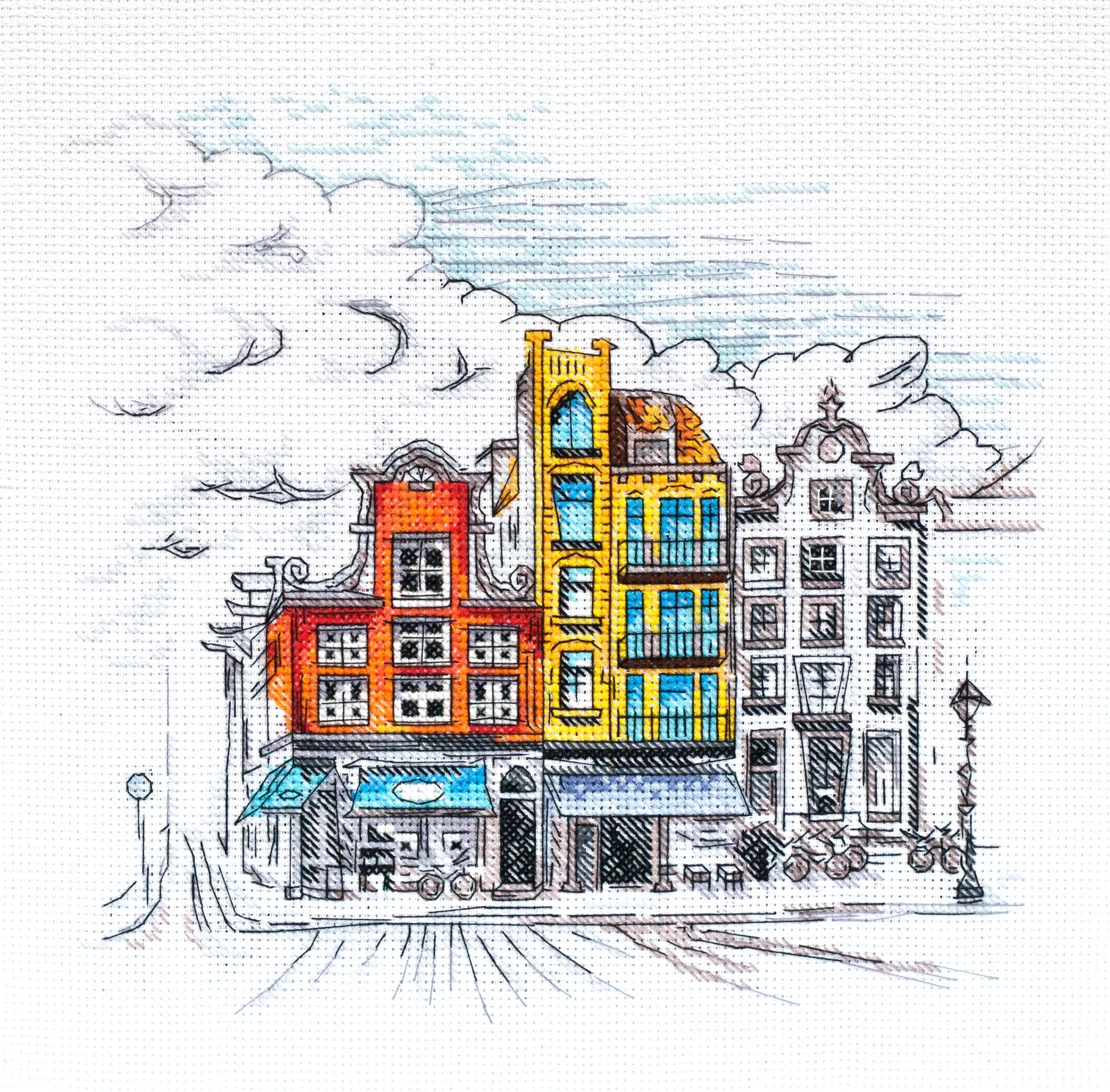 Cross Stitch Kit Cross-stitch kits Colored town-2