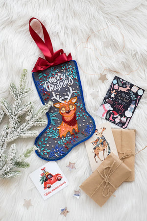 Boots Bead Embroidery Kit Main Bead Embroidery Kit Fairytale deer