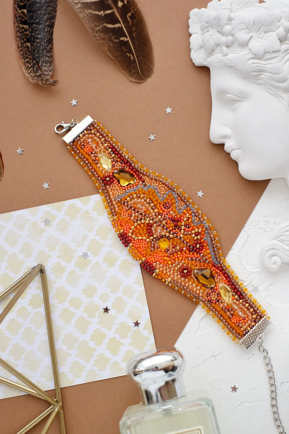 Bracelet Embroidery Kit Decoration Autumn gold