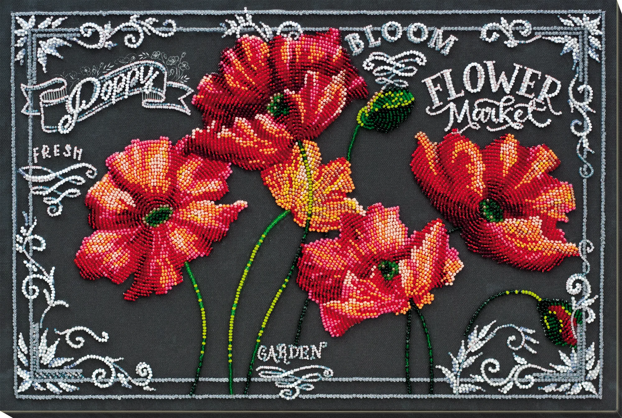 Bead Embroidery Kit Main Bead Embroidery Kit Velvet poppies