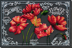 Bead Embroidery Kit Main Bead Embroidery Kit Velvet poppies