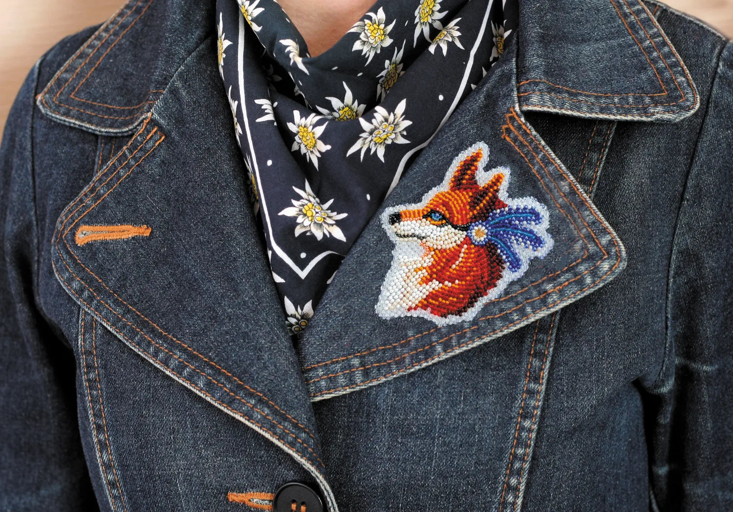 Bead Embroidery Kit On Clothes Decoration Fox