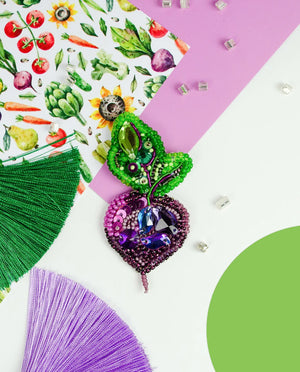 Brooch Embroidery Kit Decoration Beetroot (Decoration)