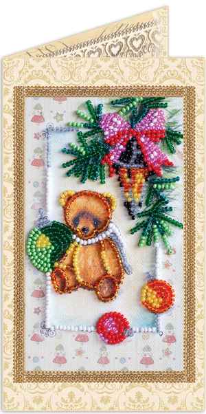Postcards Bead Embroidery Kit Postcard bead embroidery kits Teddy bear - 4