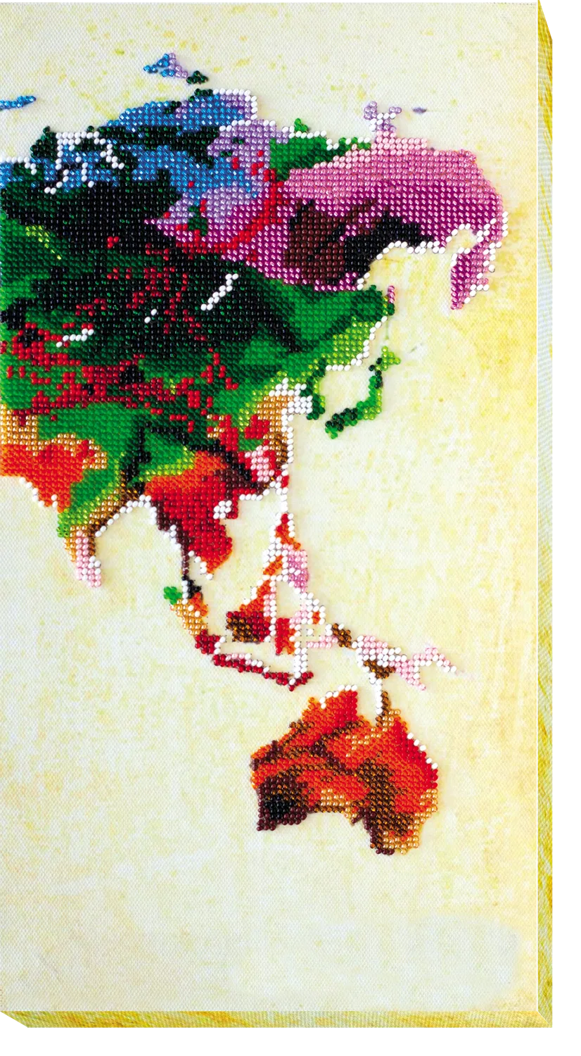 Bead Embroidery Kit Main Bead Embroidery Kit World map - 3