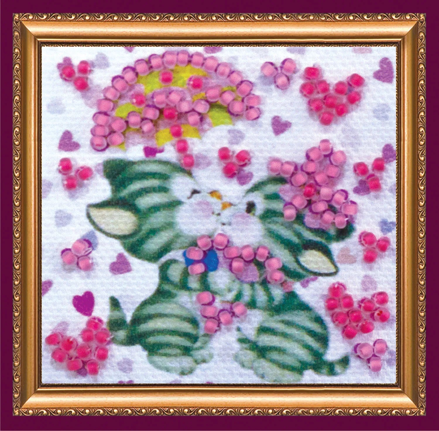 Magnets Bead Embroidery Kit Mini Magnets Bead embroidery kit Pair in love
