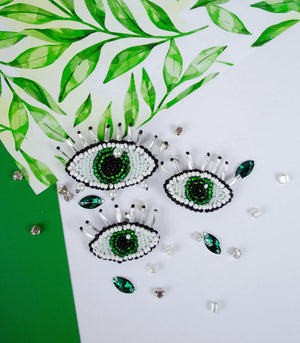 Brooch Embroidery Kit Decoration Emerald gaze (Decoration)