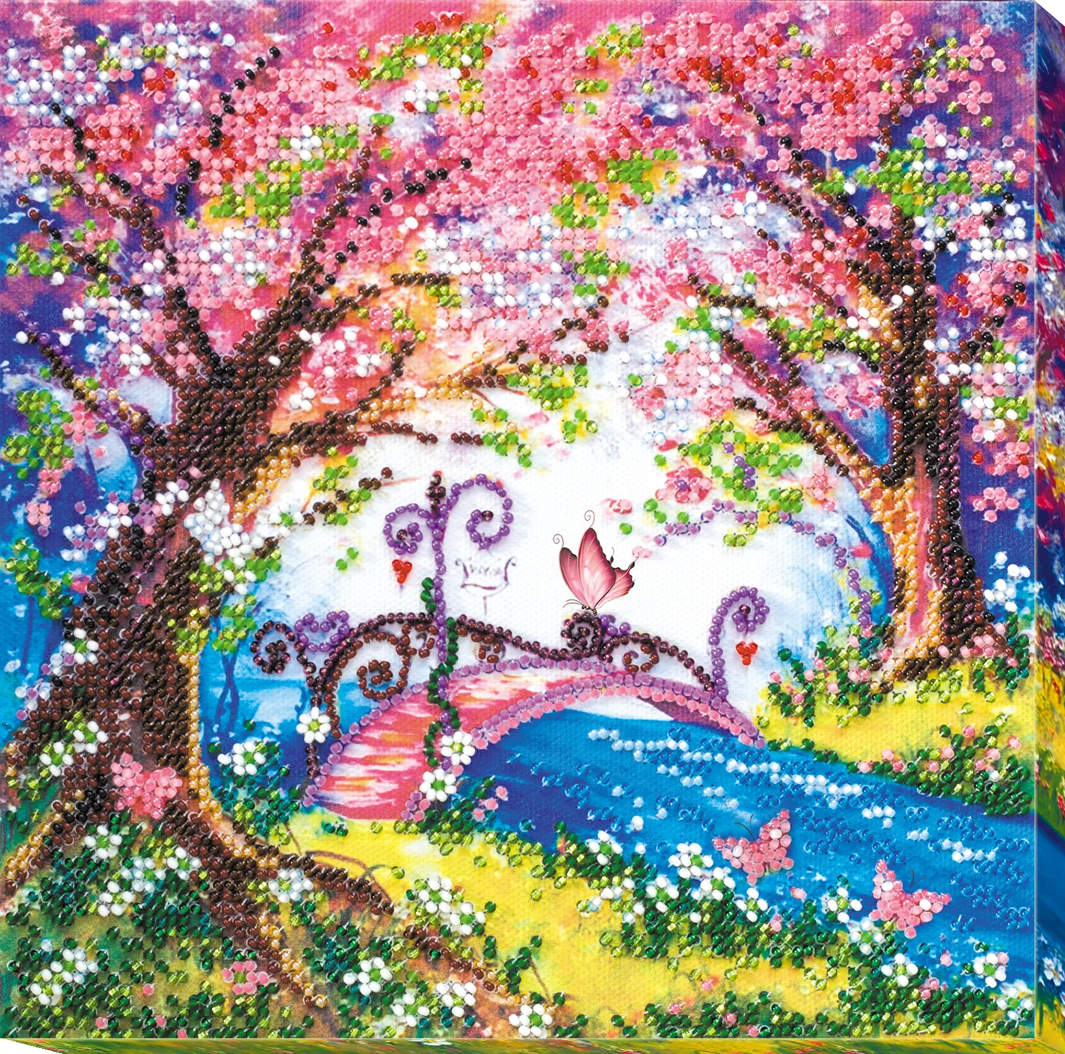 Bead Embroidery Kit Mid-sized bead embroidery kit Bridge into the spring