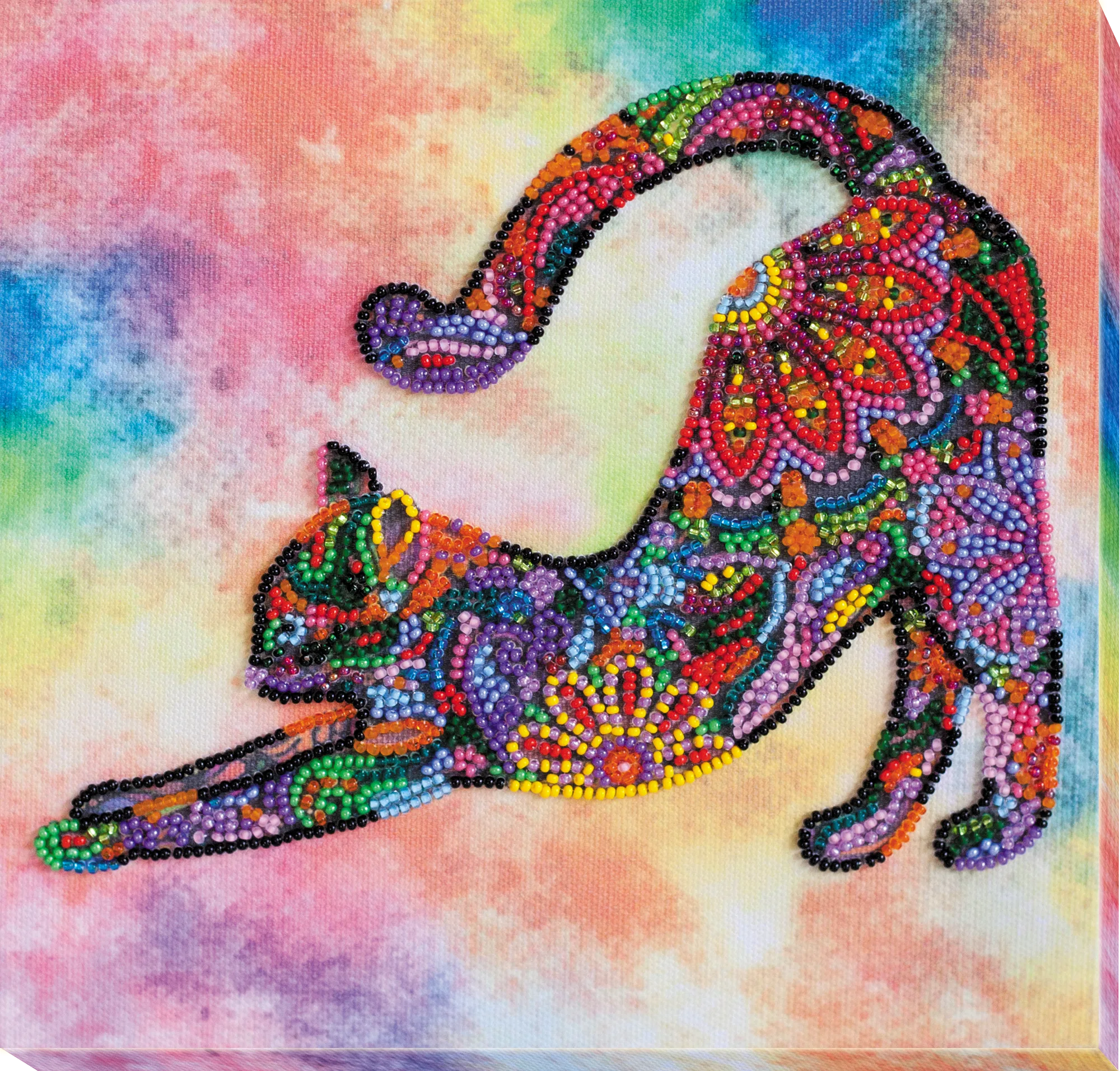 Bead Embroidery Kit Mid-sized bead embroidery kit Playful kitten