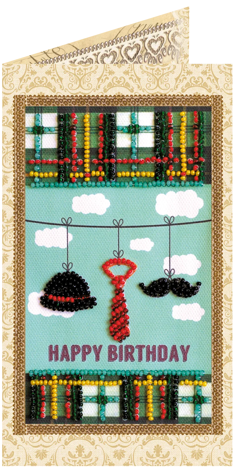 Postcards Bead Embroidery Kit Postcard Bead embroidery kit Gentleman's set