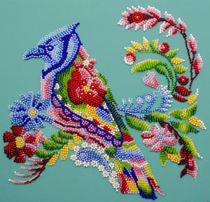 Bead Embroidery Kit Mid-sized bead embroidery kit Spring bird