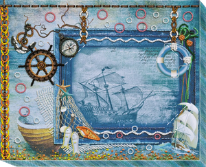 Photo Frame Bead Embroidery Kit Photo frame kit for bead embroidery Photo frame kit for bead embroidery "Treasures from the sea