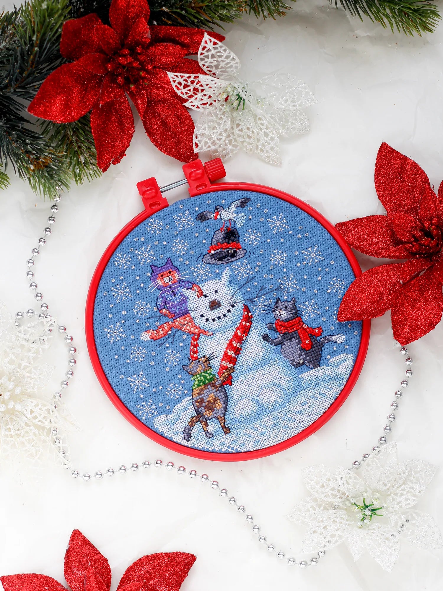 Cross Stitch Kit Cross-stitch kits Snowman cat