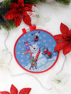 Cross Stitch Kit Cross-stitch kits Snowman cat