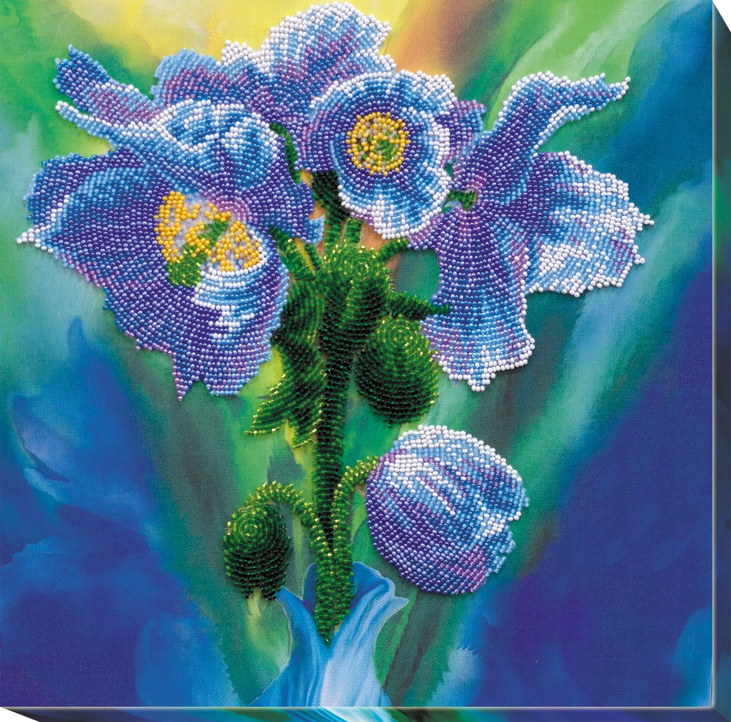 Bead Embroidery Kit Main Bead Embroidery Kit Blue Poppies