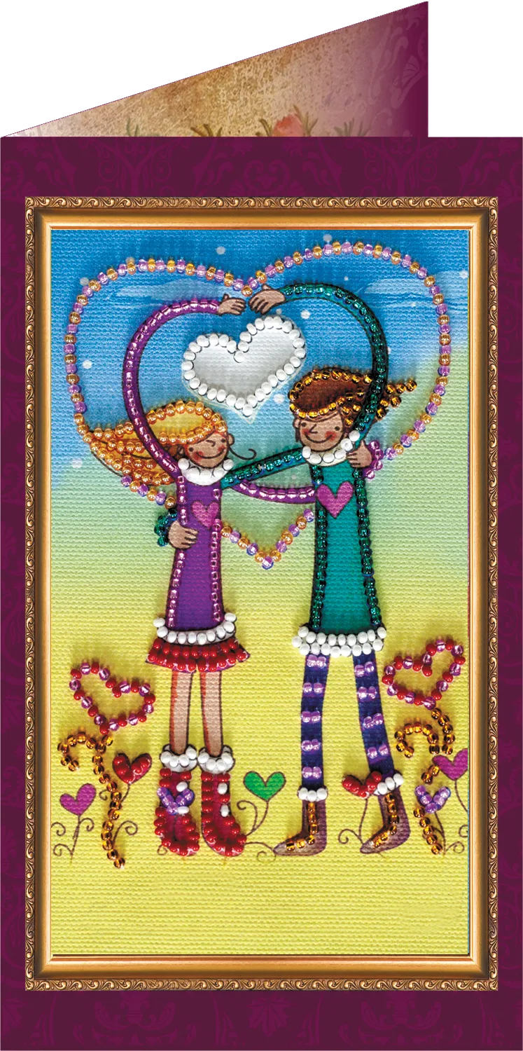 Postcards Bead Embroidery Kit Love you – 1