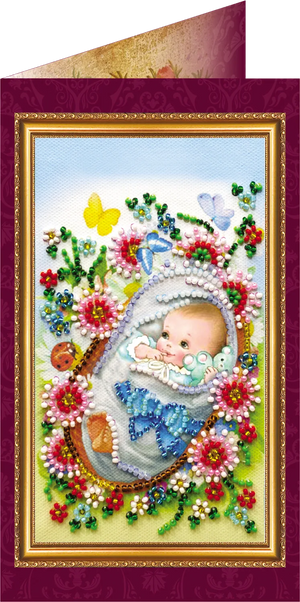 Postcards Bead Embroidery Kit Postcard Bead embroidery kit Baby boy – 1