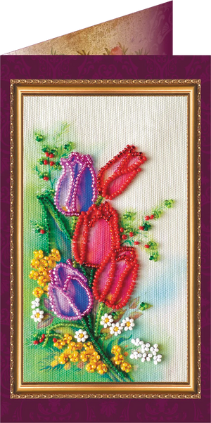 Postcards Bead Embroidery Kit Postcard Bead embroidery kit Happy 8th of March (Women's Day) – 9