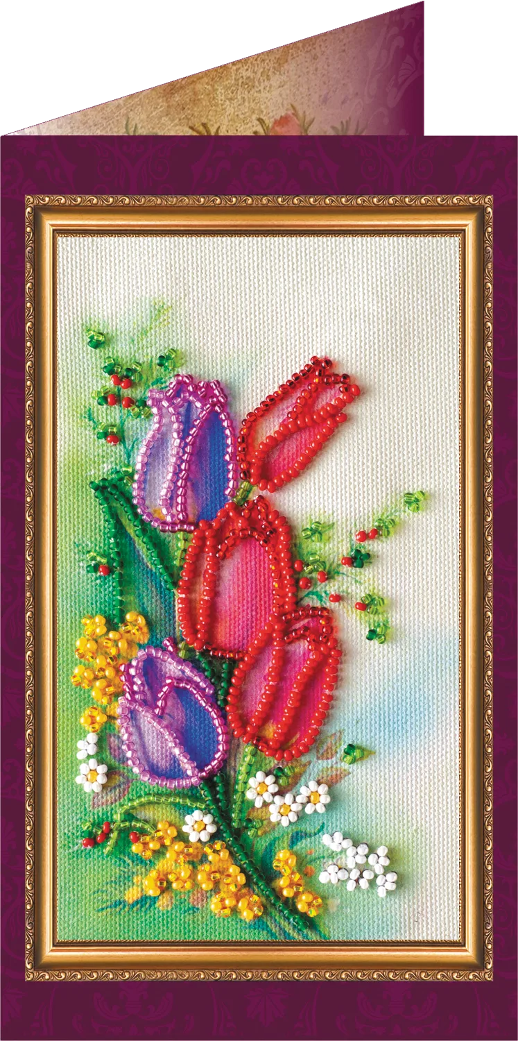Postcards Bead Embroidery Kit Postcard Bead embroidery kit Happy 8th of March (Women's Day) – 9