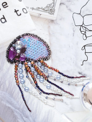 Brooch Embroidery Kit Decoration Jelly-fish