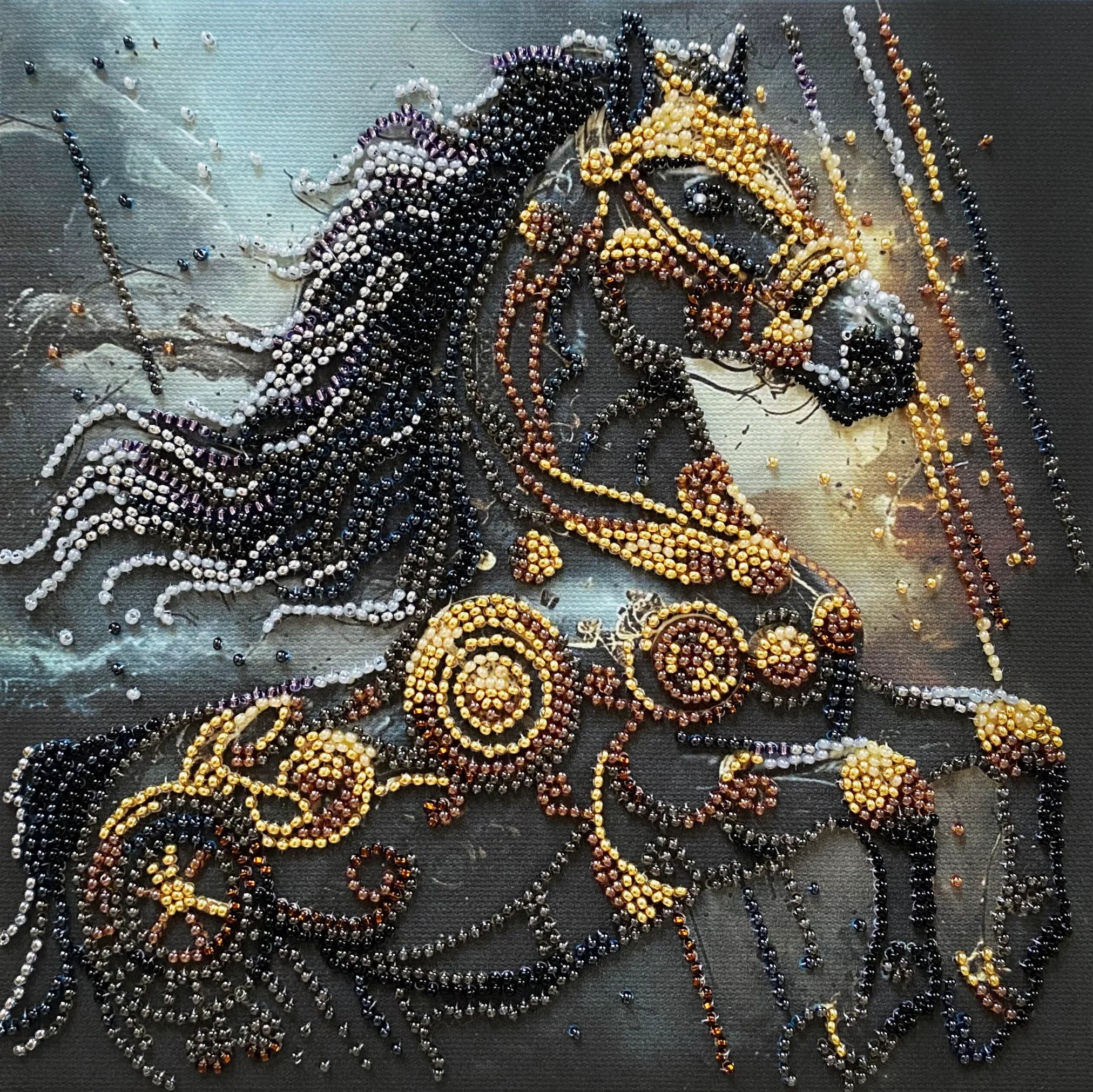 Bead Embroidery Kit Mid-sized bead embroidery kit Thunder of Darkness