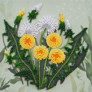 Bead Embroidery Kit Mini Bead embroidery kit Favorite dandelion
