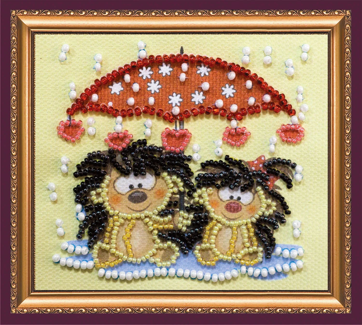Magnets Bead Embroidery Kit Magnets Bead embroidery kit Hedgehogs under an umbrella