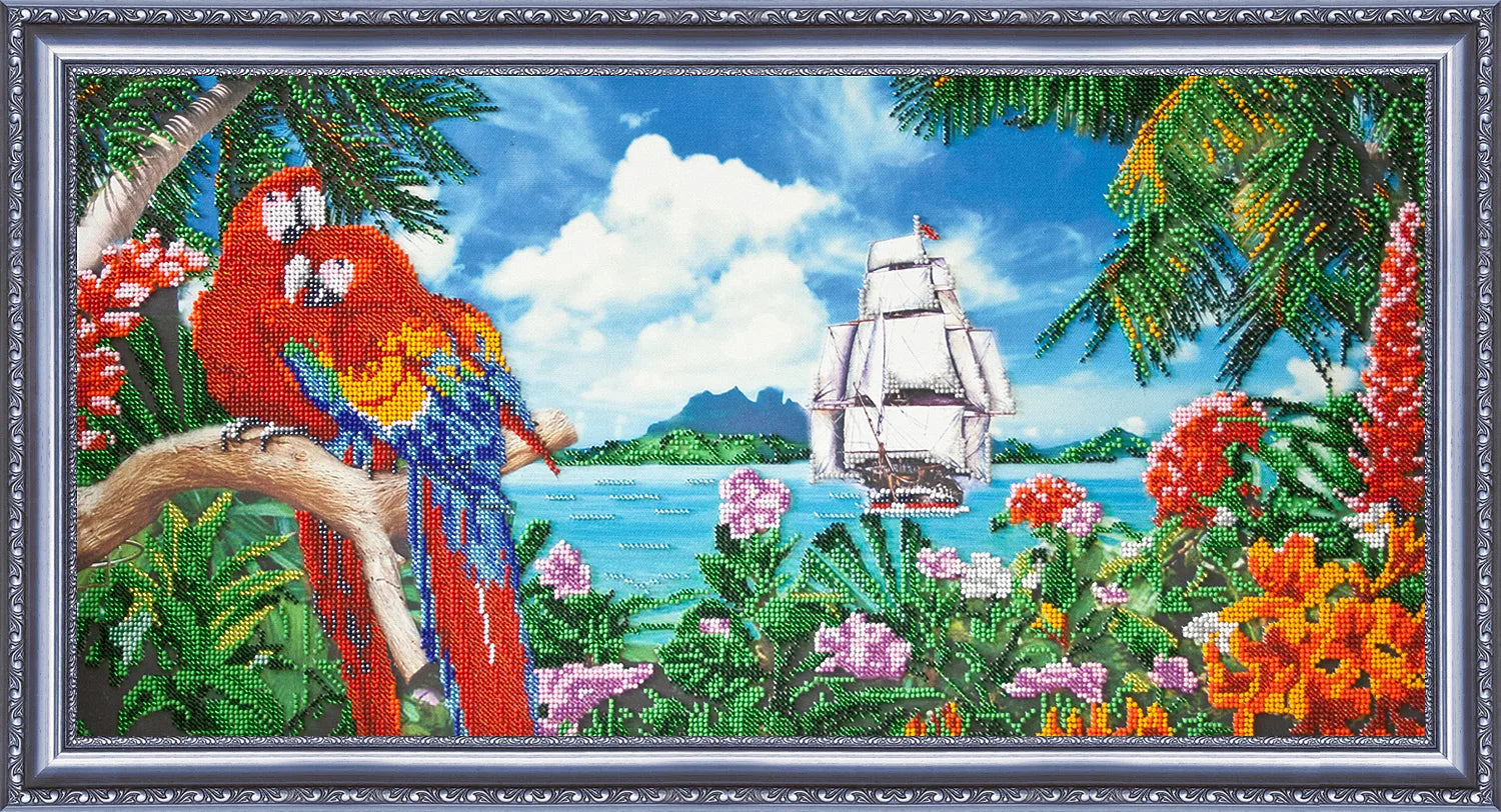 Bead Embroidery Kit Main Bead Embroidery Kit Tropical Paradise